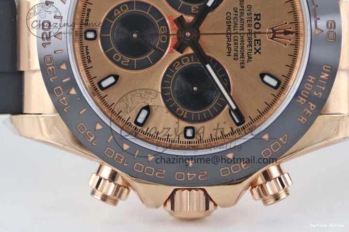 0202 WrinkleFree Daytona 116515 RG TWF 1:1 Best Edition 904L Steel RG Black Dial on Oysterflex Strap A 2417